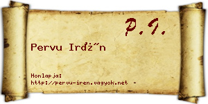 Pervu Irén névjegykártya